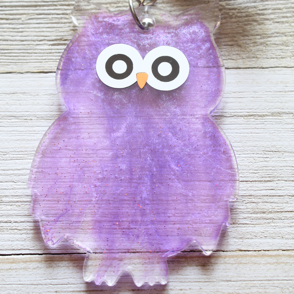 Epoxy resin owl keychain