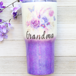 Grandma Purple Glitter Tumbler