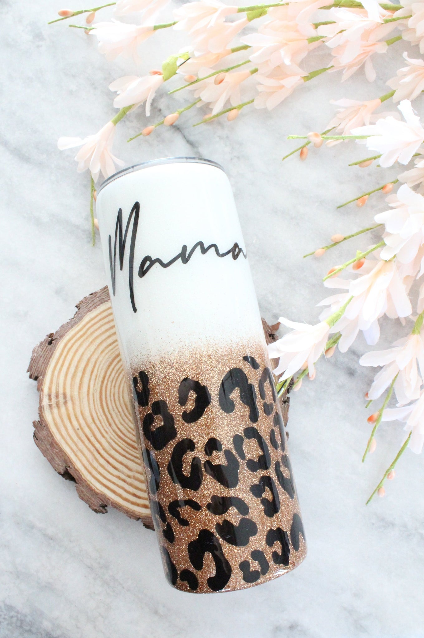 Cheetah Print MAMA Tumbler Custom Name 40oz Tumbler with Straw Leopard  Print Thermos Water Bottle Stainless Steel Gifts for Mom