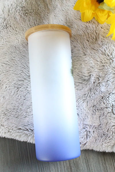 Back The Blue Frosted Glass Sublimation Tumbler