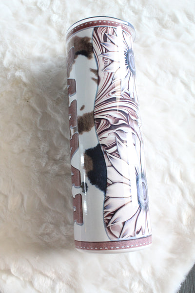 Cow Print and Sunflower Mama Sublimation Tumbler