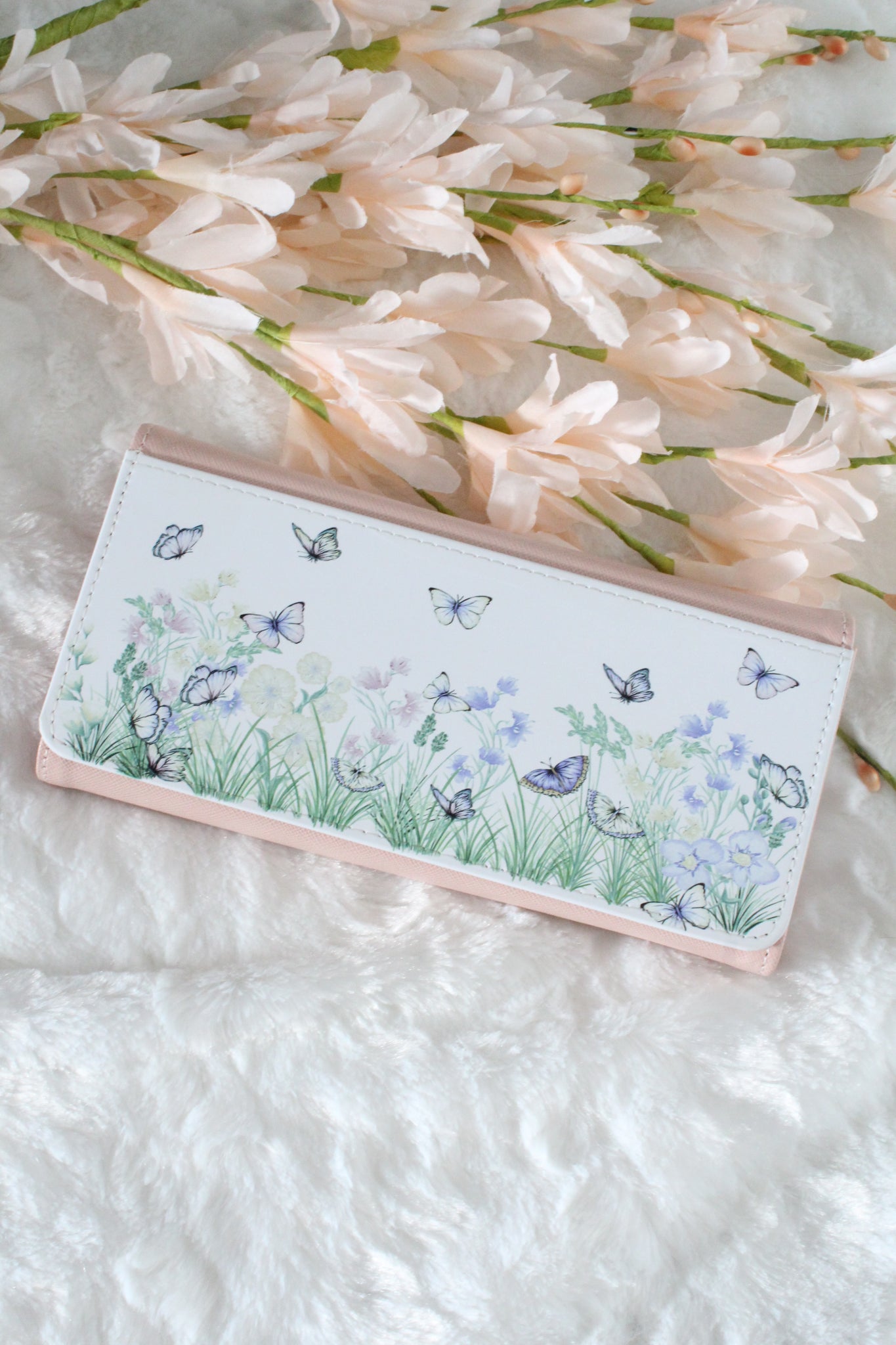 Womens Pink Wildflower Wallet